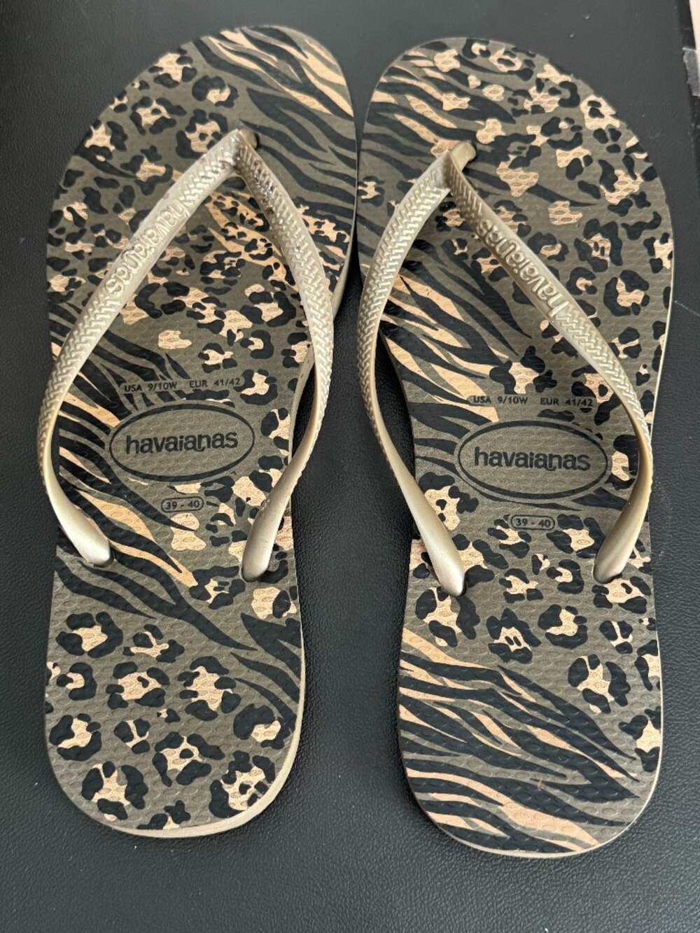 Havaianas Mixed Animal Print Flip Flops Brazilian Sandals 9/10W
